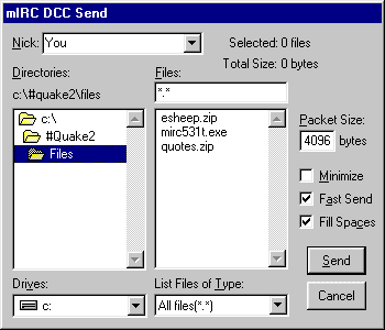 mIRC DCC SEND Window (first half of image map [load images])